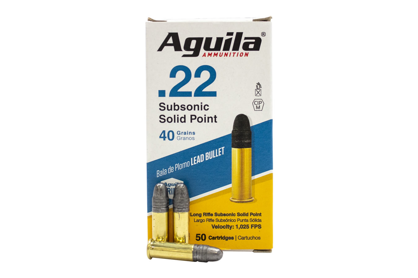 AGUILA 22LR 40 GR SOLID POINT SUBSONIC 50/BOX