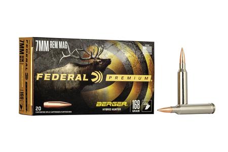 FEDERAL AMMUNITION 7mm Rem 168 gr Berger Hybrid Hunter 20/Box