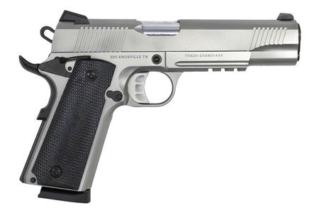 TISAS 1911 Duty 45 ACP Pistol with Satin Stainless Finish and Black Grips