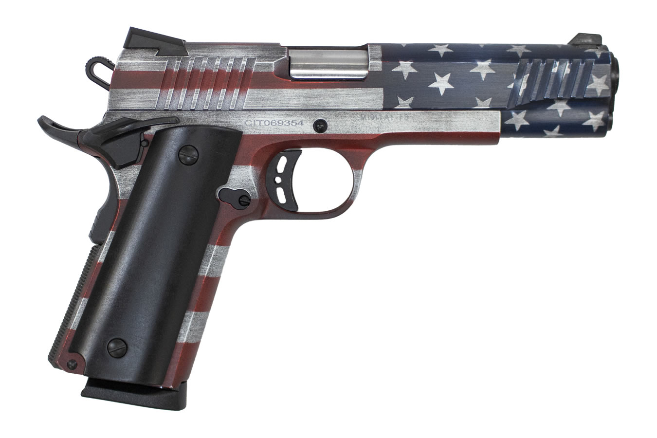 M1911-A1 45 ACP PISTOL WITH AMERICAN FLAG AMMO CAN