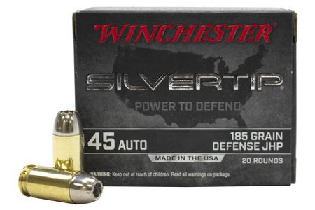 WINCHESTER AMMO 45 Auto 185 gr JHP Silver Tip 20/Box