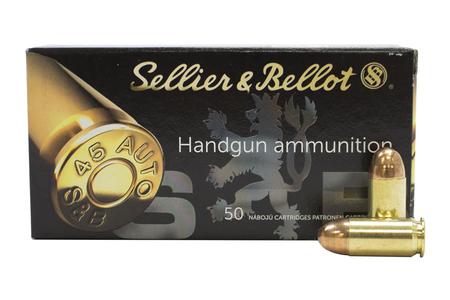 SELLIER AND BELLOT 45 ACP 230 gr FMJ Police Trade Ammunition 50/Box