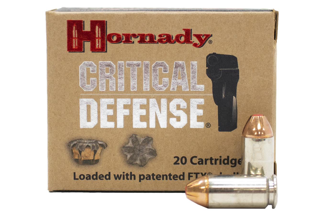 HORNADY 40 SW 165 GR FTX CRITICAL DEFENSE POLICE TRADE AMMO 20/BOX