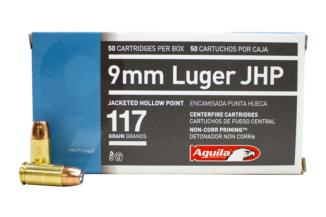 AGUILA 9MM LUGER 117 GR JHP 50/BOX