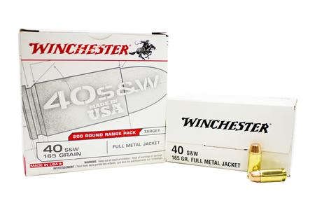 WINCHESTER AMMO 40SW 165 gr FMJ USA Range Pack 200/Box