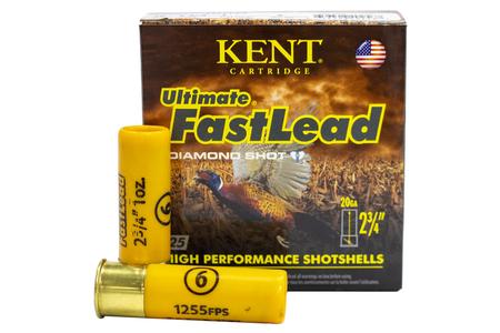 KENT CARTRIDGE 20 Gauge 2-3/4 In 1 oz 6 Shot Shell Ultimate Fast Lead 25/Box