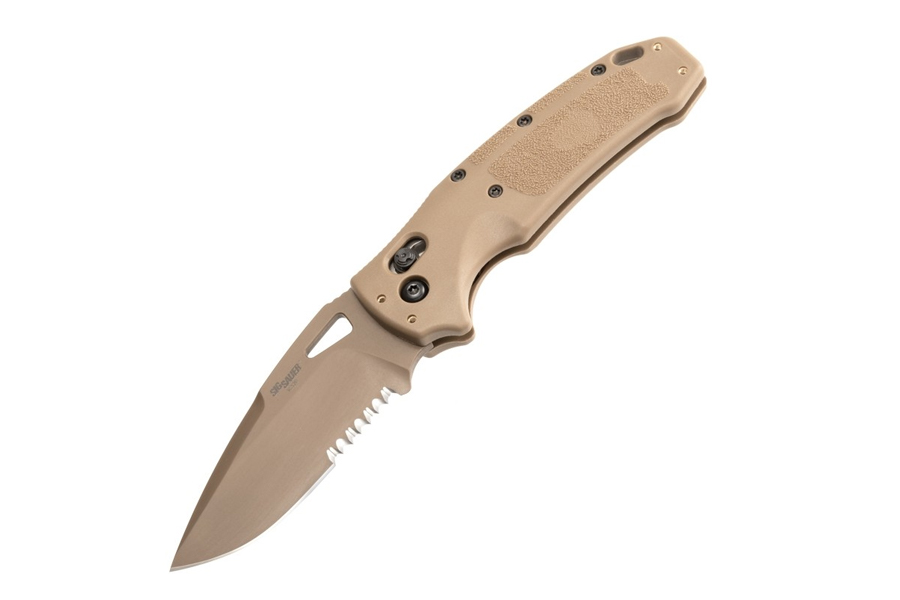 SIG K320 M17 M18 DROP POINT BLADE COYOTE PVD FINISH COYOTE TAN POLYMER FRAME
