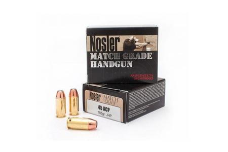 NOSLER 45 ACP 185 gr Jacketed Hollow Point Match Grade 20/Box