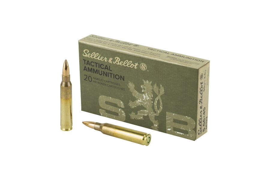 SELLIER AND BELLOT 5.56MM 55 GR FMJ TACTICAL AMMO 20/BOX