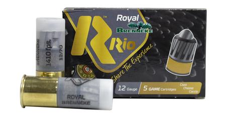 RIO 12 Gauge 2-3/4 Inch 1-1/8 oz. Royal Brenneke Slugs 5/Box