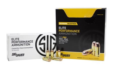 SIG SAUER 10mm Auto 180 gr FMJ Elite Performance 200/Box