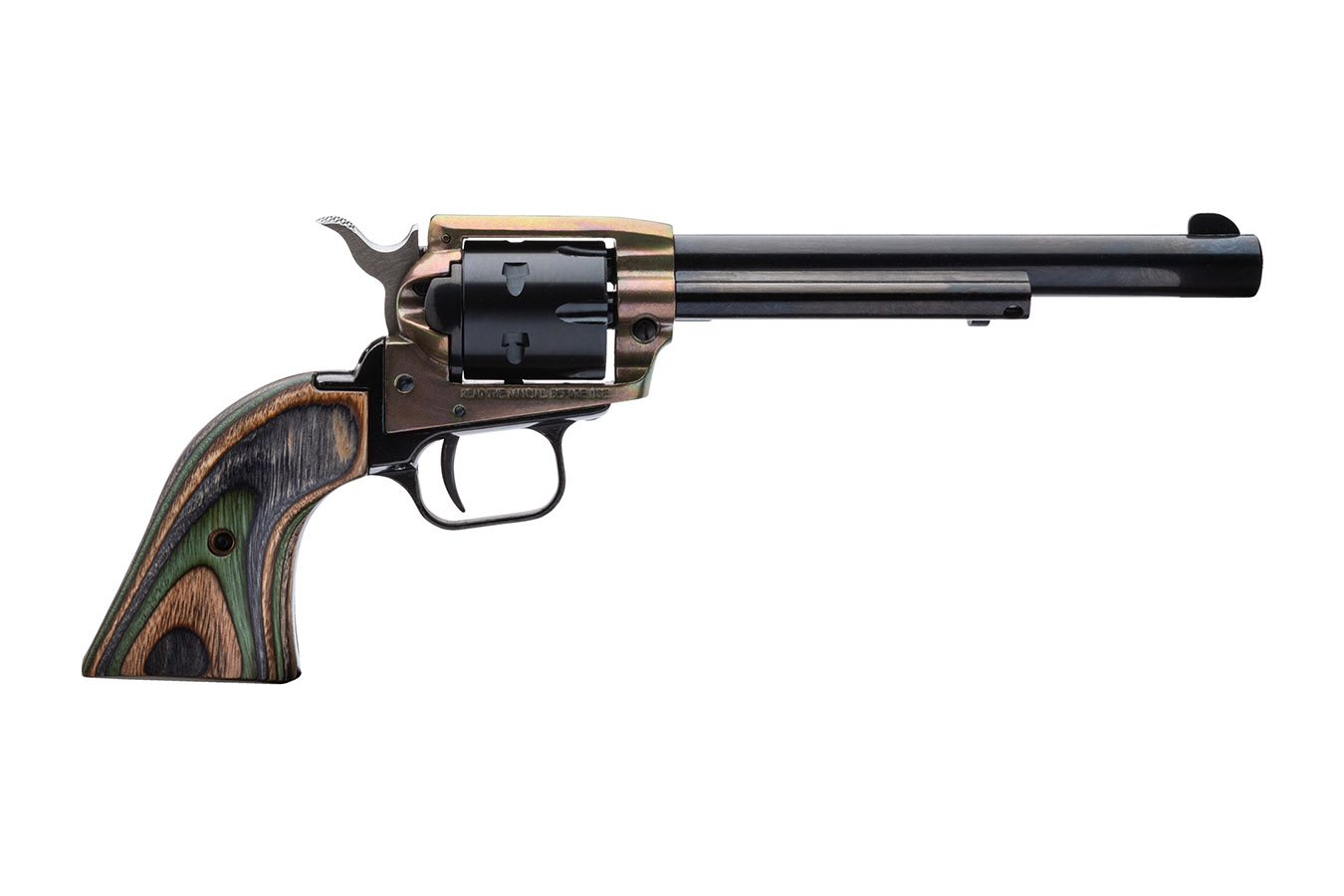 HERITAGE ROUGH RIDER .22CAL 6 SHOT REVOLVER WITH CAMO WOOD GRIP