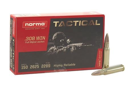 308 WIN 150 GR FMJ TACTICAL 20/BOX