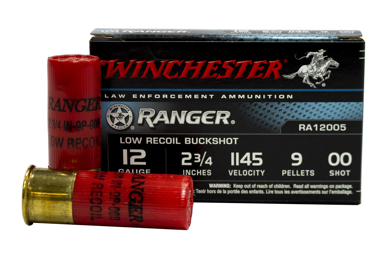 WINCHESTER AMMO 12 GAUGE 2.75 IN 9 PELLET 00 BUCK RANGER POLICE TRADE AMMUNITION 5/BOX