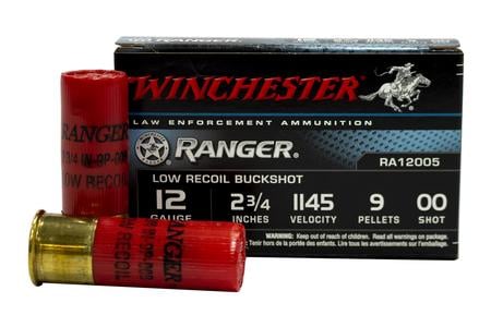 12 GAUGE 2.75 IN 9 PELLET 00 BUCK RANGER POLICE TRADE AMMUNITION 5/BOX