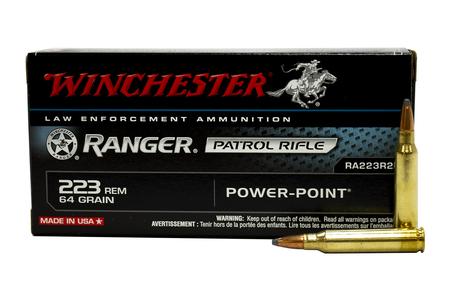 WINCHESTER AMMO 223 Rem 64 gr Power Point Ranger Police Trade Ammo 20/Box