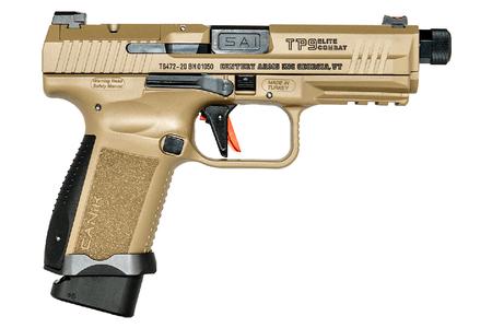 TP9 ELITE COMBAT 9MM FLAT DARK EARTH PISTOL WITH THREADED BARREL