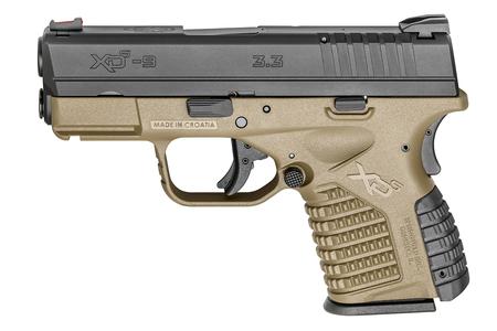 SPRINGFIELD XDS 3.3 Single Stack 9mm Flat Dark Earth Essentials Package (Manufacturer Sample)