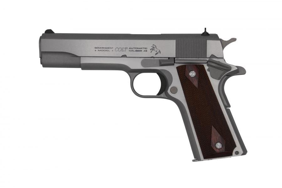 No. 7 Best Selling: COLT 1911 CLASSIC 45 ACP STAINLESS PISTOL WITH WOOD GRIPS