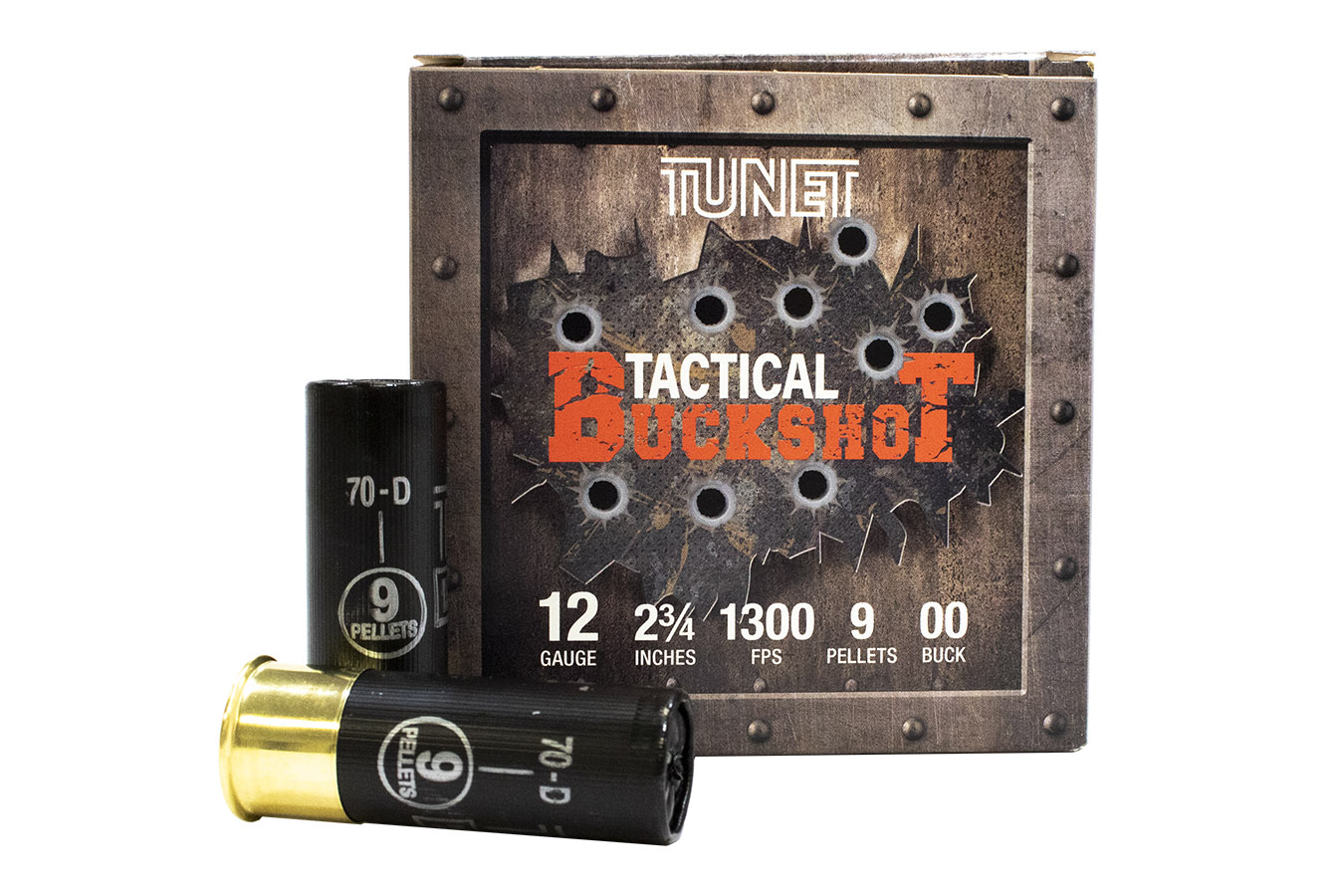 TUNET 12 GAUGE 2.75 IN 9 PELLET 00 BUCK TACTICAL BUCKSHOT 25/BOX