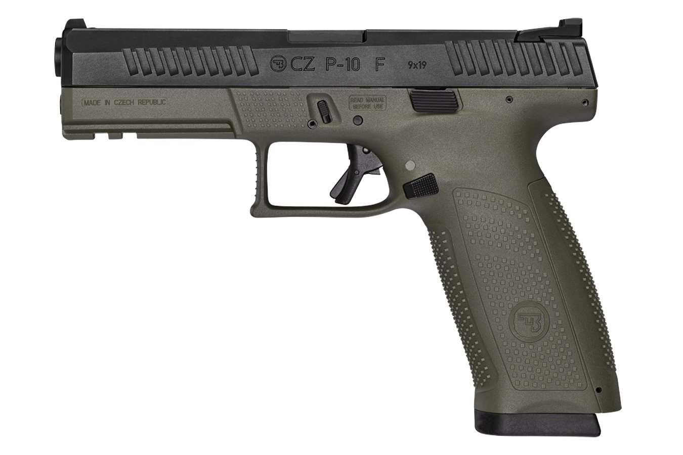 CZ P-10 F 9mm Full-Size Pistol with OD Green Frame