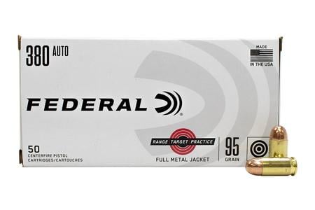 Federal 380 ACP 95gr FMJ Range Target Practice 50/Box