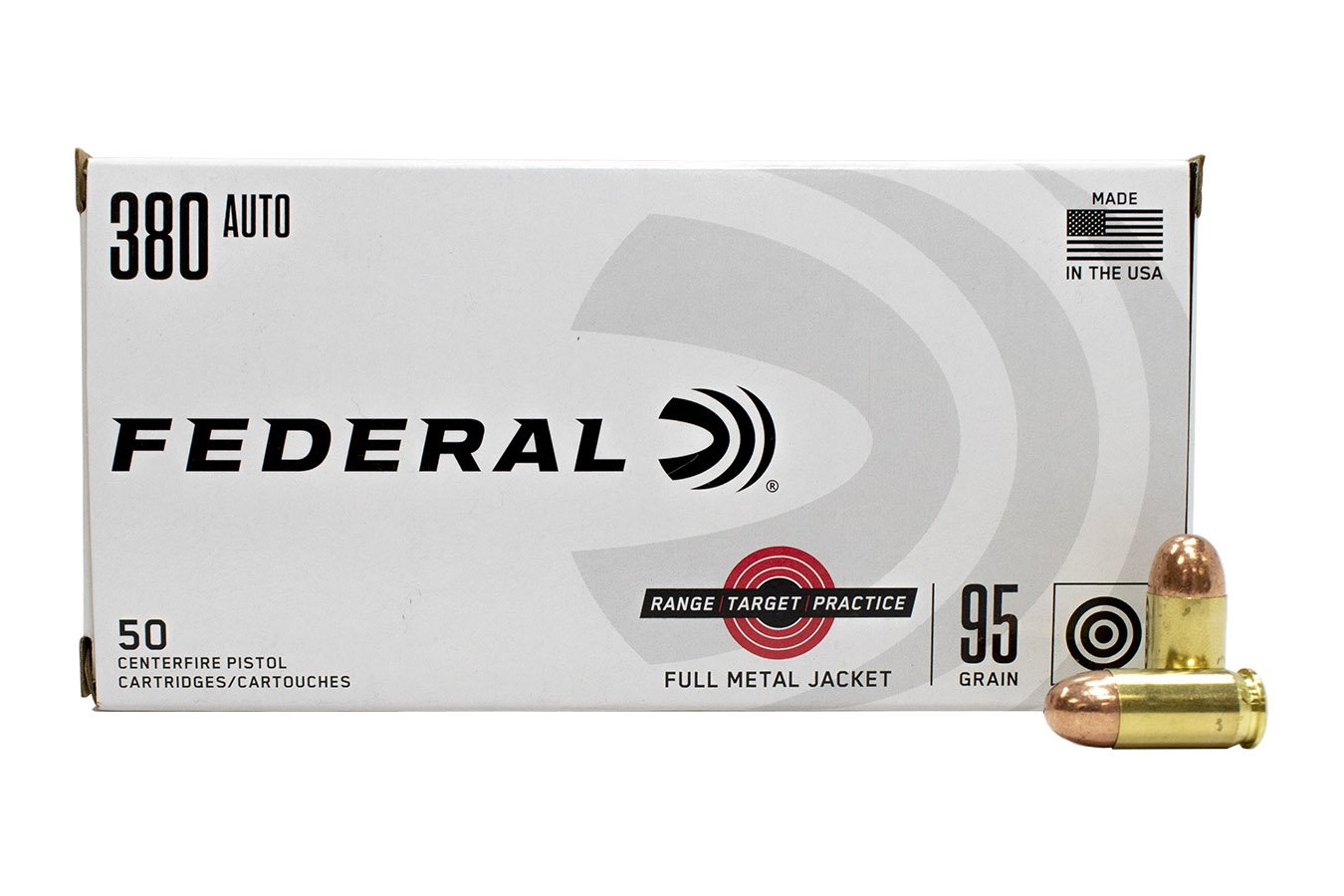 FEDERAL AMMUNITION 380 ACP 95 GR FMJ TARGET 50/BOX