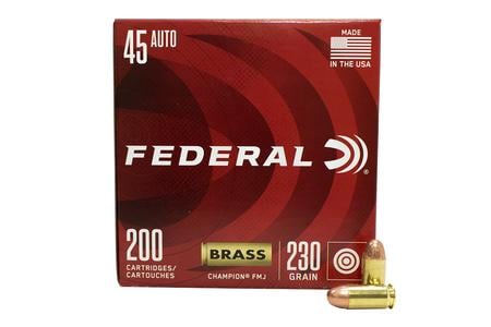 FEDERAL AMMUNITION 45 ACP 230 gr FMJ Champion Training 200/Box