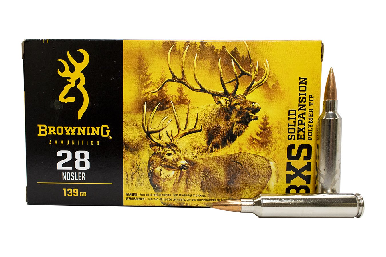 BROWNING AMMUNITION 28 NOSLER 139 GR LEAD FREE BXS BIG GAME AND DEER 20/BOX