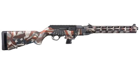 RUGER PC Carbine 9mm with American Flag Finish and Free-Float Handguard (10-Round Model)