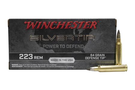 WINCHESTER AMMO 223 Rem 64 gr Defense Tip Silver Tip 20/Box