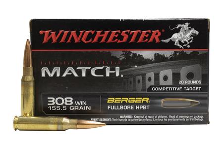 WINCHESTER AMMO 308 Win 155.5 gr Berger FullBore HPBT Match 20/Box