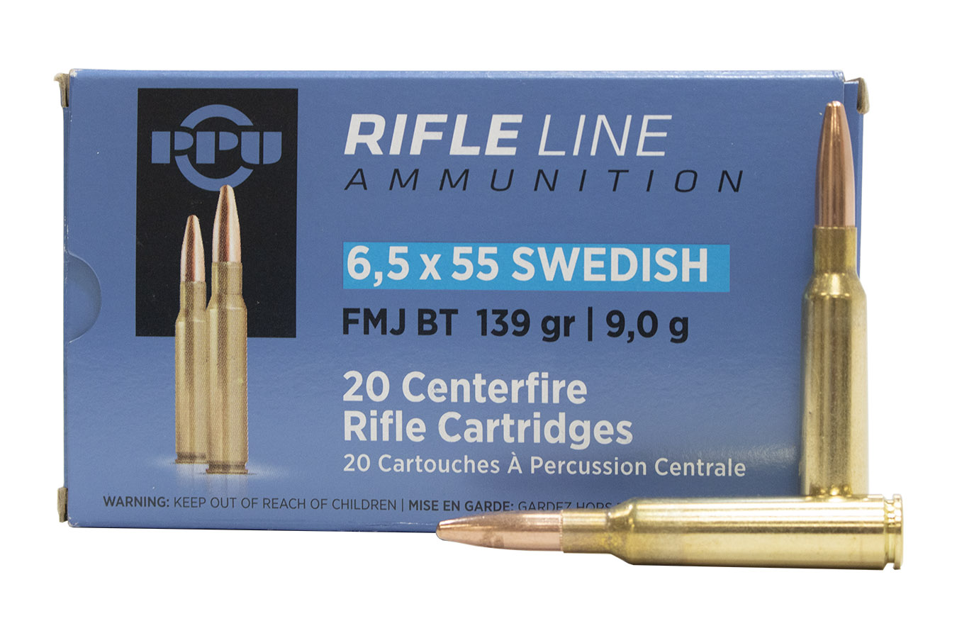 PPU 6.5X55 SWEDISH 139 GR FMJ METRIC RIFLE 20/BOX