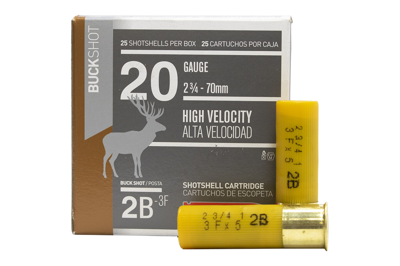 AGUILA 20 GAUGE 2.75 IN 1 OZ 2 BUCKSHOT HIGH VELOCITY 25/BOX