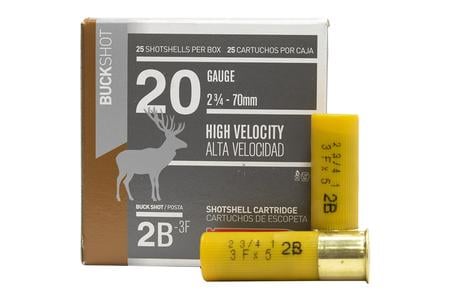 AGUILA 20 Gauge 2.75 in 1 oz 2 Buckshot High Velocity 25/Box