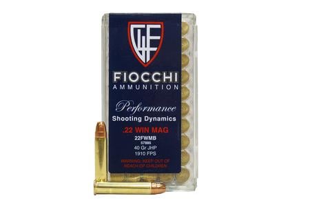 FIOCCHI 22 WMR 40 gr JHP Shooting Dynamics 50/Box