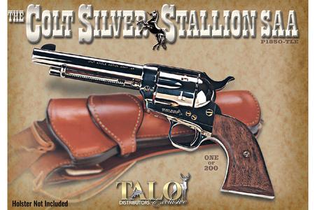COLT Silver Stallion Single Action Army 45 Colt Revolver with Nickel Finish and 2-Piece Walnut Grip