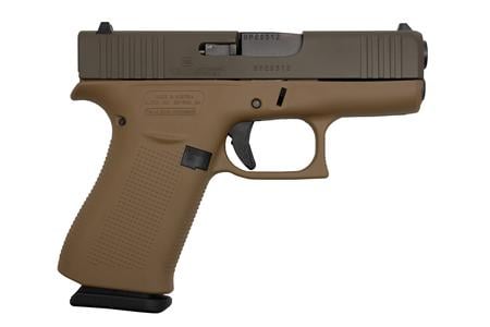 GLOCK 43x 9mm Pistol with Cerakote Dark Earth Frame and Patriot Brown Slide