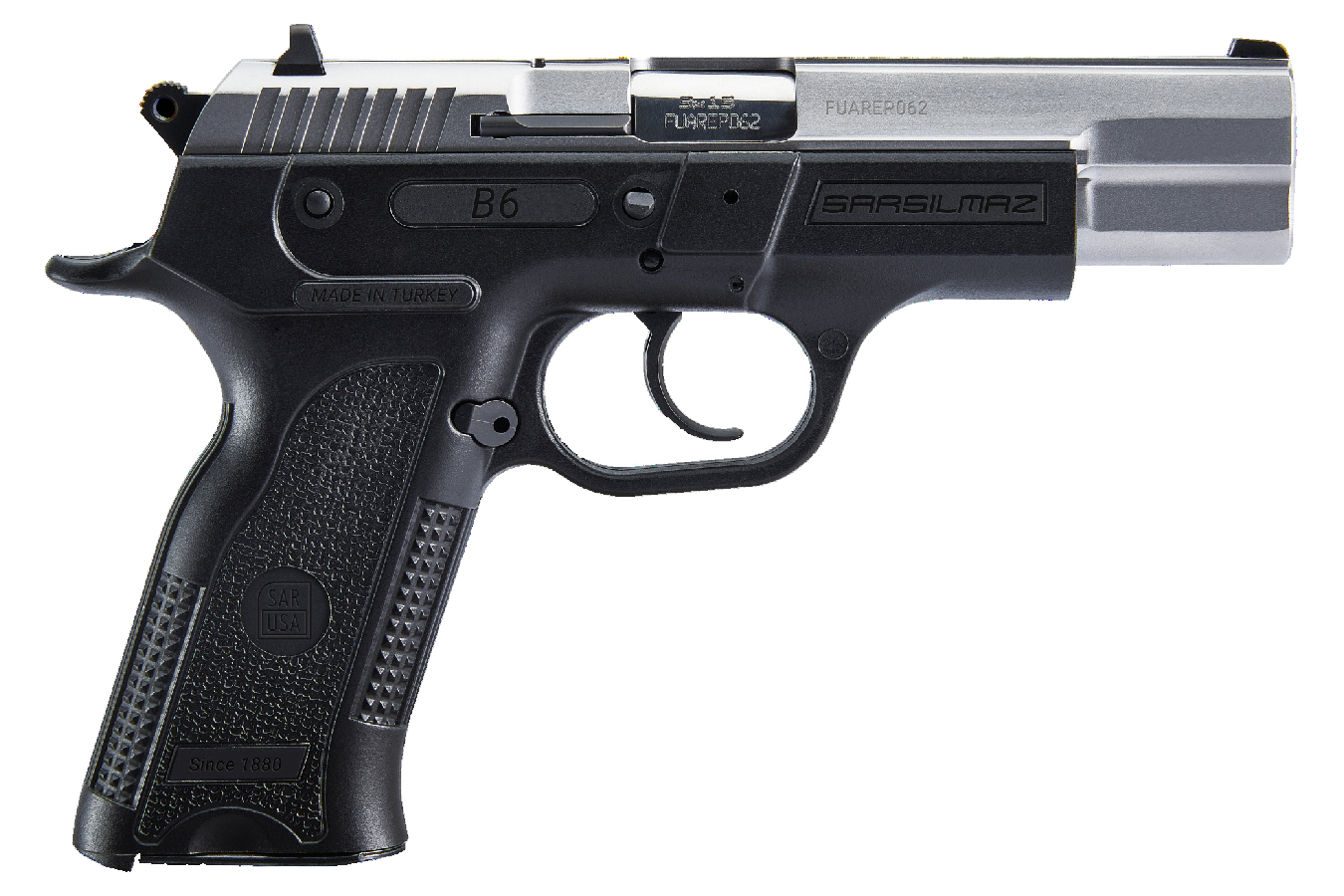 B6 9MM PISTOL WITH STAINLESS SLIDE