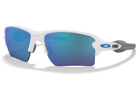 FLAK 2.0 XL WITH POLISHED WHITE FRAME AND PRIZM SAPPHIRE LENSES