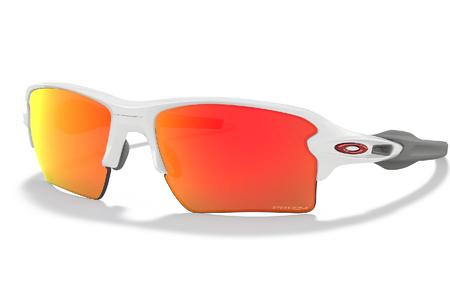 FLAK 2.0 XL WITH POLISHED WHITE FRAME AND PRIZM RUBY LENSES
