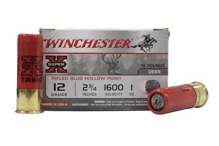 WINCHESTER AMMO 12 Gauge 2.75 in 1 oz Slug HP Super X Rifled 15/Box