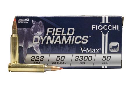 FIOCCHI 223 Rem 50 gr V-Max Polymer Tip 50/Box