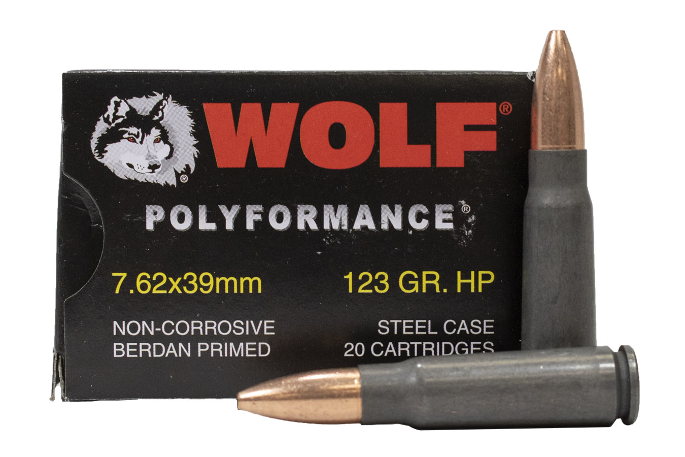 Wolf Ammo 7.62x39mm 123 gr HP PolyFormance 20/Box