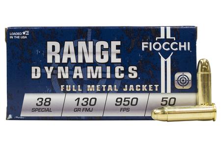 FIOCCHI 38 Special 130 gr Full Metal Jacket Range Dynamics 50/Box