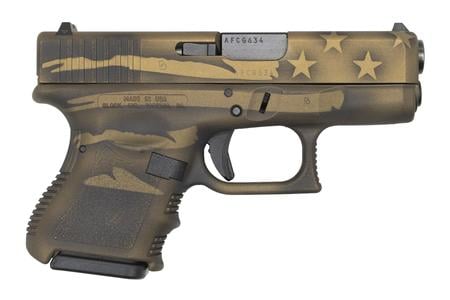 GLOCK 26 Gen3 9mm Pistol with Coyote Battle Worn Flag Cerakote Finish