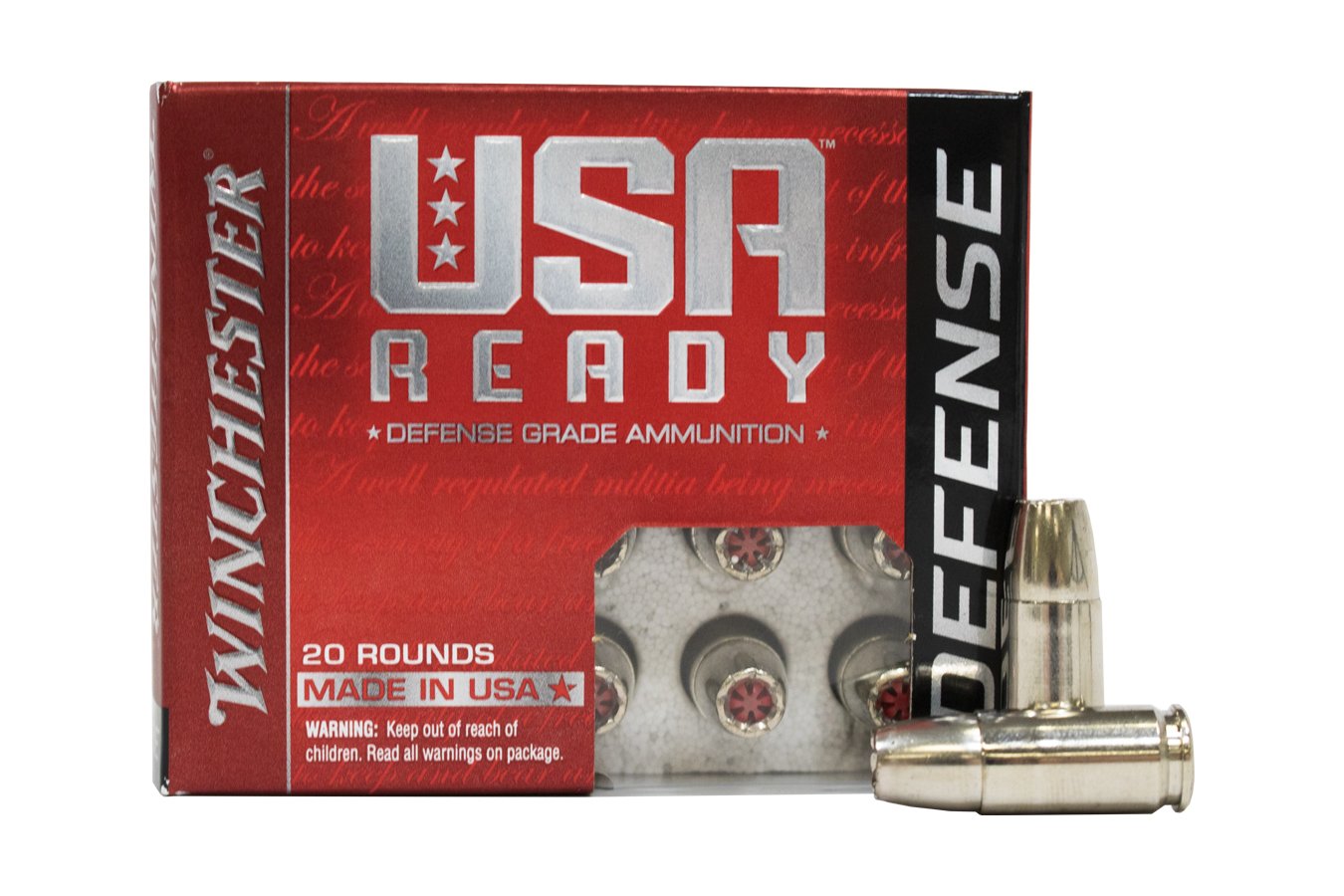 WINCHESTER AMMO 9MM 124 GR +P  HEX-VENT HP USA READY DEFENSE