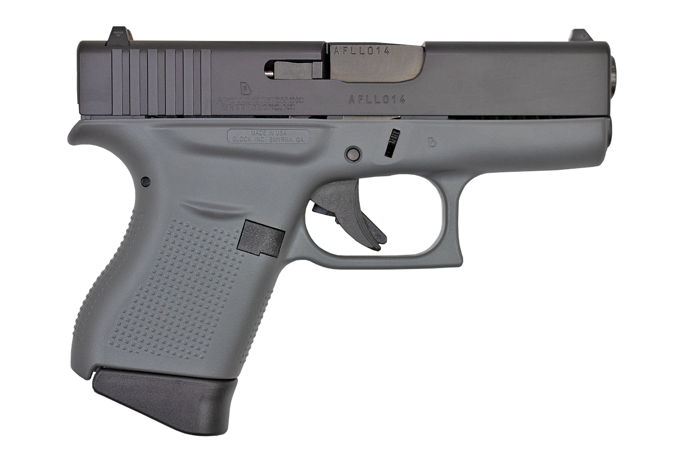 GLOCK 43 9MM SINGLE STACK PISTOL WITIH GRAY CERAKOTE GRIP FRAME