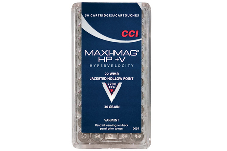 CCI AMMUNITION 22 WMR 30 gr JHP Maxi-Mag+V 50/Box