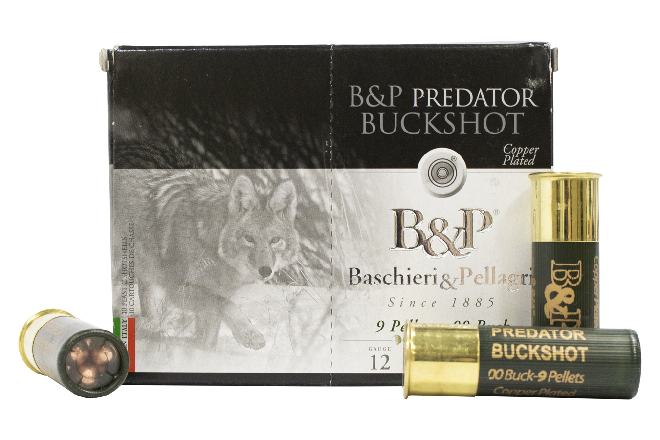 FIOCCHI 12 GAUGE 2 3/4 INCH 9 PELLOTS - 00 BUCK BP PREDATOR BUCKSHOT 10/BOX